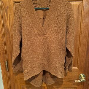 Lululemon sweatshirt v neck size 2 oversized Women's Brown and Tan Jumper